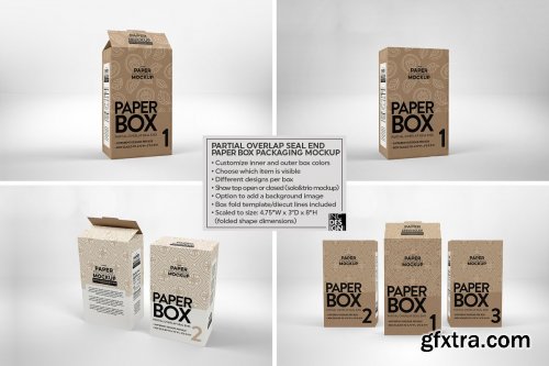 CreativeMarket - Paper Cereal Box Packaging Mockup 4347678