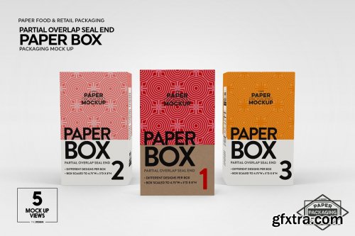 CreativeMarket - Paper Cereal Box Packaging Mockup 4347678