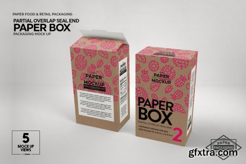 CreativeMarket - Paper Cereal Box Packaging Mockup 4347678