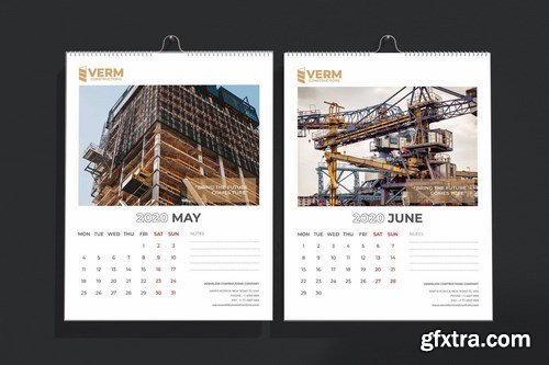 Construction Wall & Table Calendar 2020