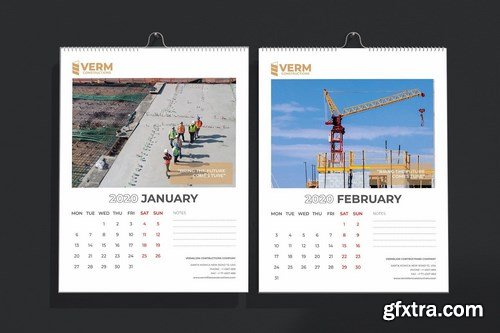 Construction Wall & Table Calendar 2020