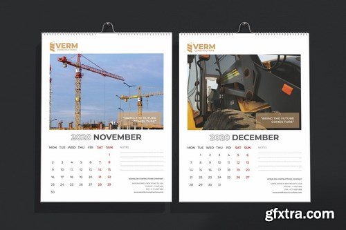 Construction Wall & Table Calendar 2020