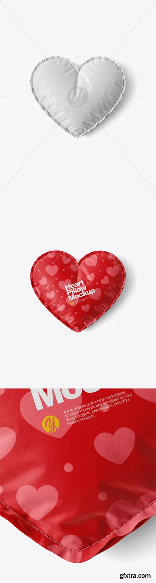 Heart Pillow Mockup - Top View 30825