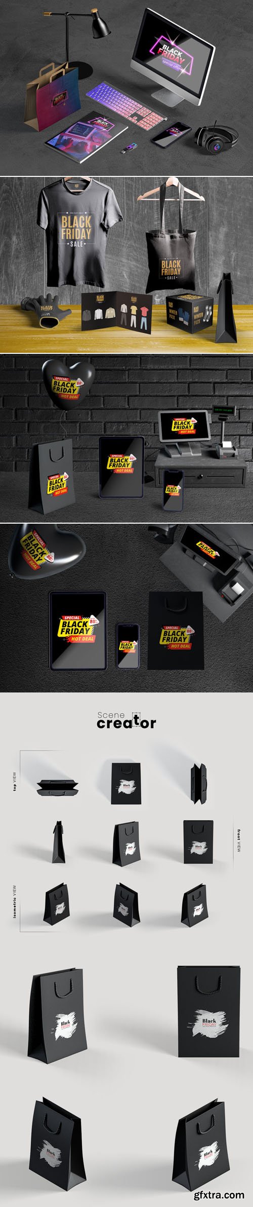 Black Friday Scene Creator PSD Mockups Collection Vol.2