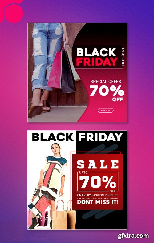 2 Black Friday Social Medis Sale PSD Templates