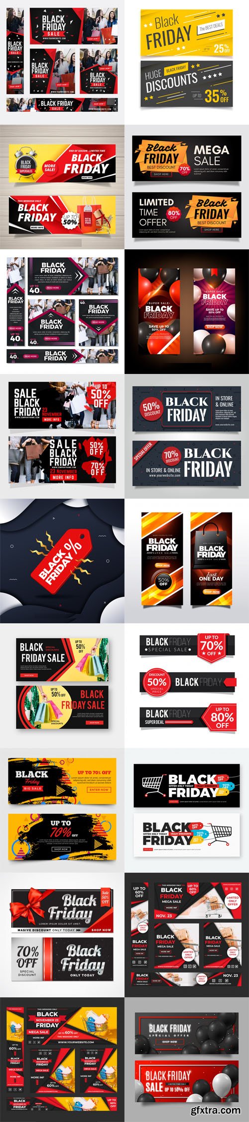 Black Friday 2019 Banners Vector Colletion Vol.2