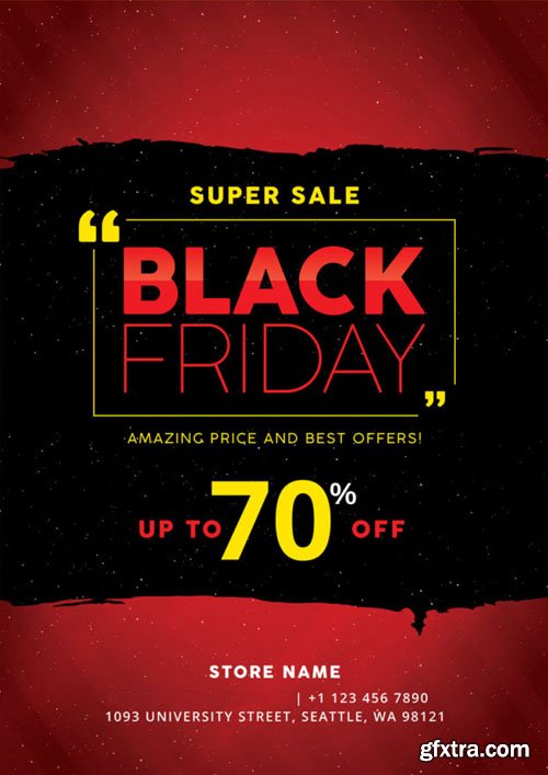 Black Friday Super Sale Flyer PSD Template