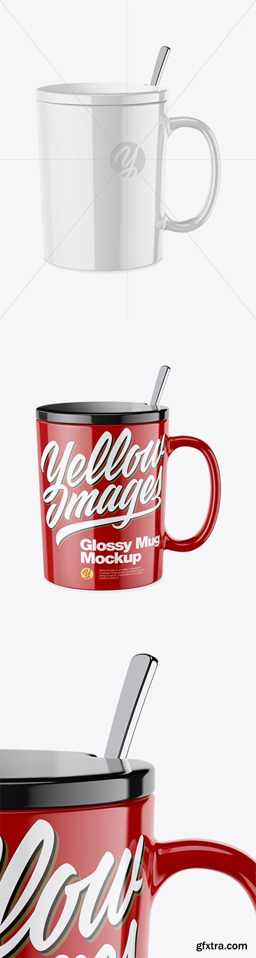 Glossy Mug with Lid Mockup 43245