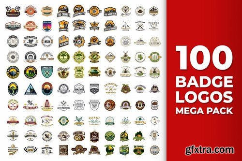 100 Badge Logos Mega Pack