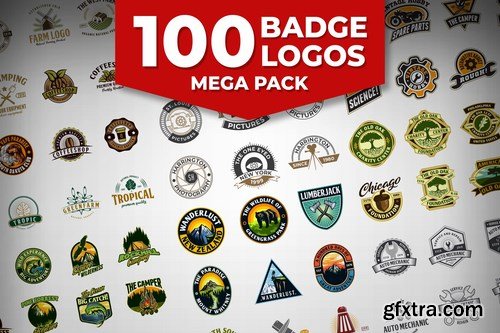 100 Badge Logos Mega Pack