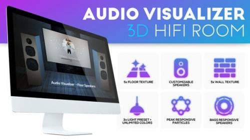 Videohive - Audio Visualizer 3D Music Room