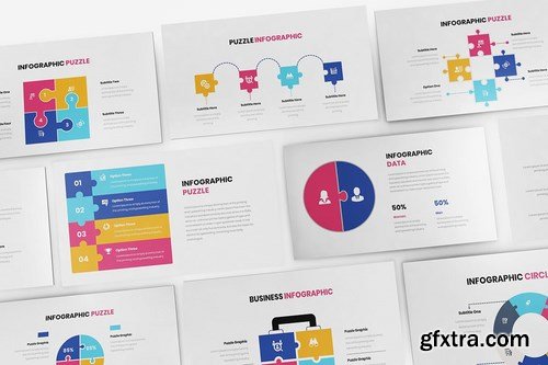 Puzzle Infographic Powerpoint Google Slides and Keynote Templates