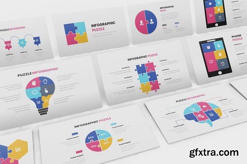 Puzzle Infographic Powerpoint Google Slides and Keynote Templates