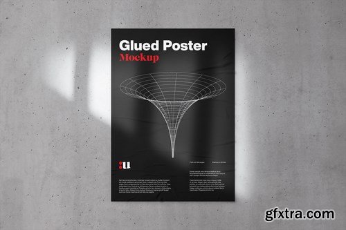 Glued Poster Mockup