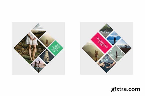 Rhombic Photo Frame Templates