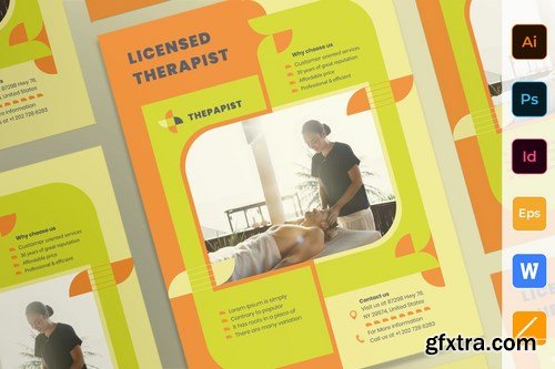 Therapist Poster Flyer Business Card Brochure Bifold Trifold