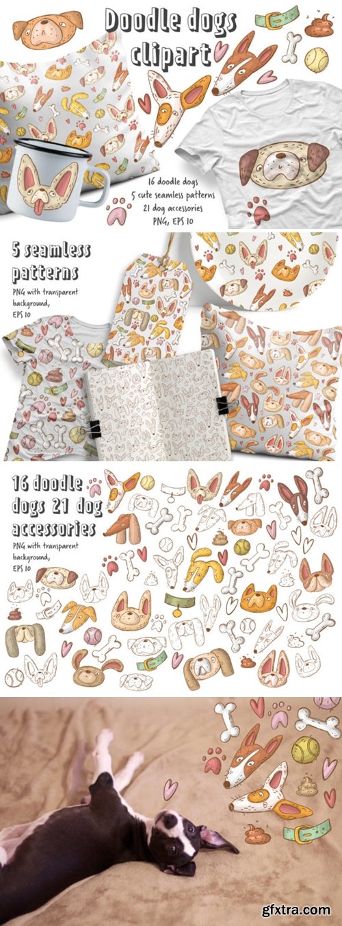 Doodle Dogs Clipart Set 2178262