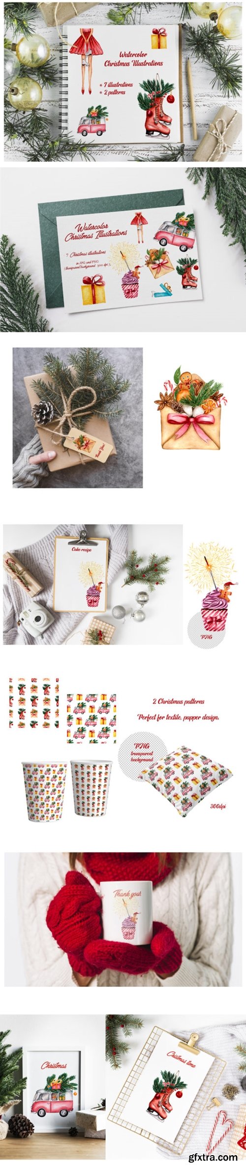 Watercolor Christmas Illustrations 2178831