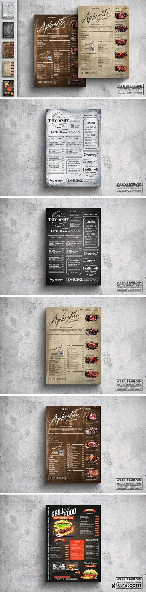 Vintage Food Menu Poster Design Bundle