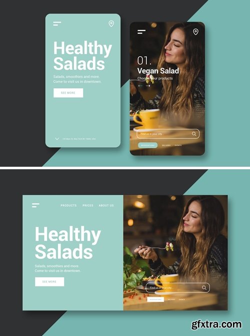 Restaurant Landing Page and Mobile UI Kit