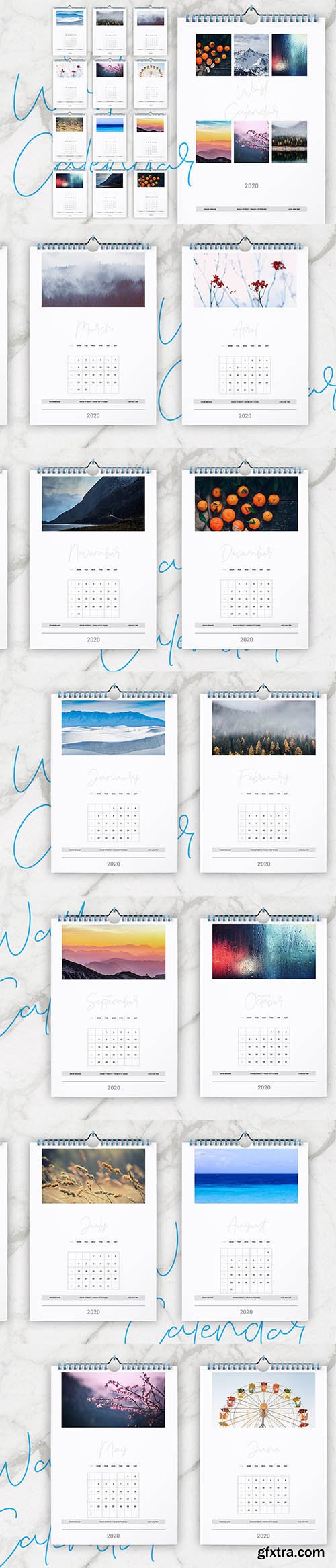 Wall Calendar 2020 Layout