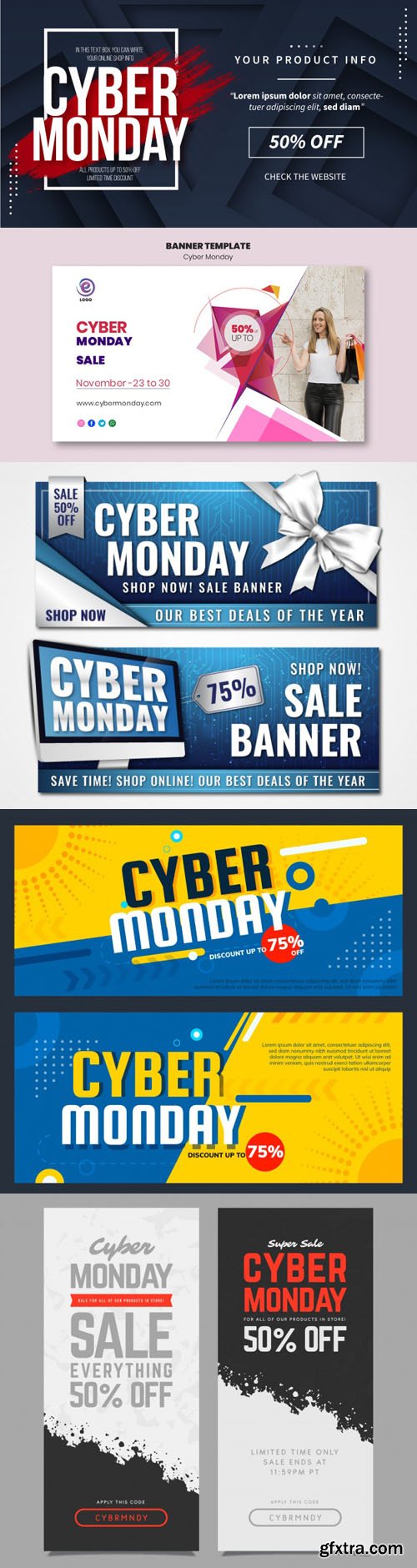 Cyber Monday 2019 Banners Vector Colletion Vol.2