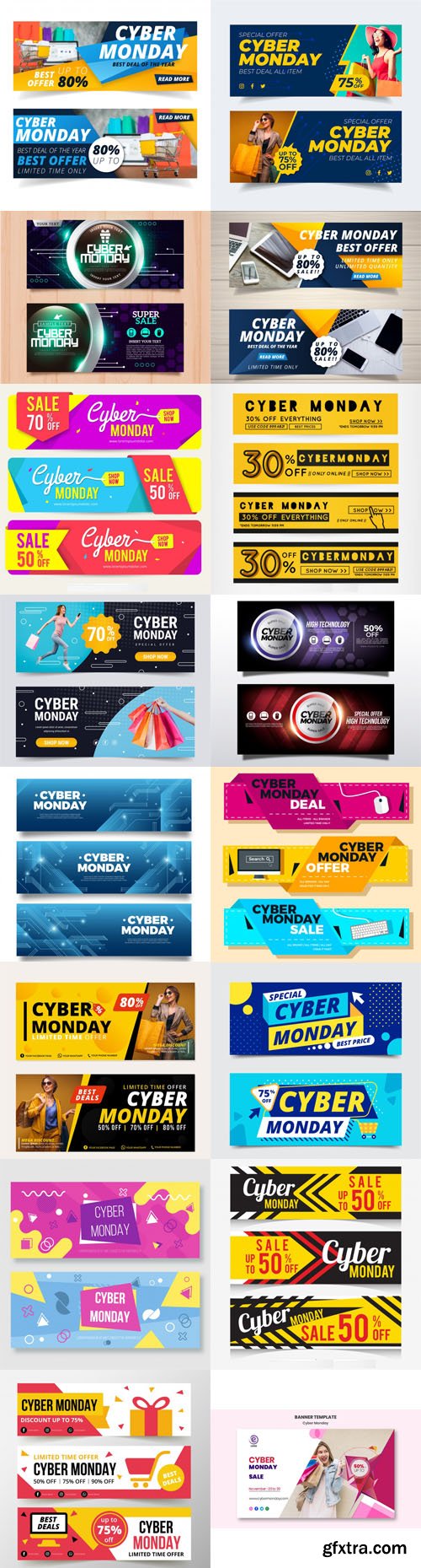 Cyber Monday 2019 Banners Vector Colletion Vol.2