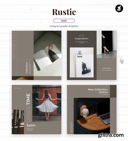 Rustic social media graphic templates