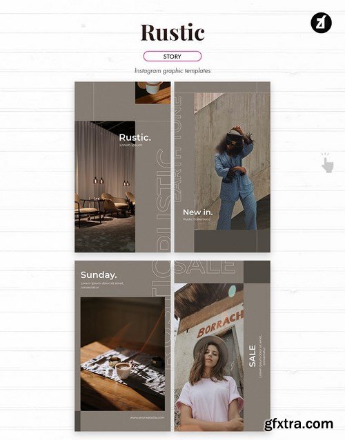 Rustic social media graphic templates