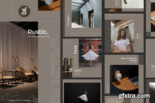 Rustic social media graphic templates