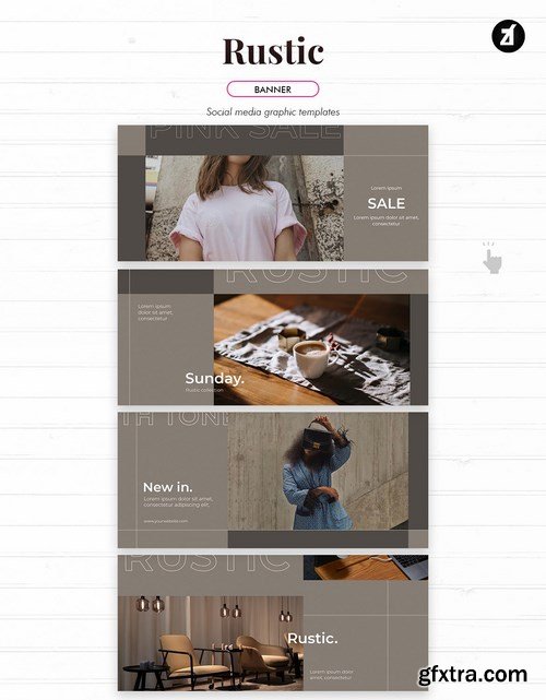 Rustic social media graphic templates
