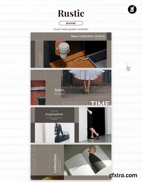 Rustic social media graphic templates