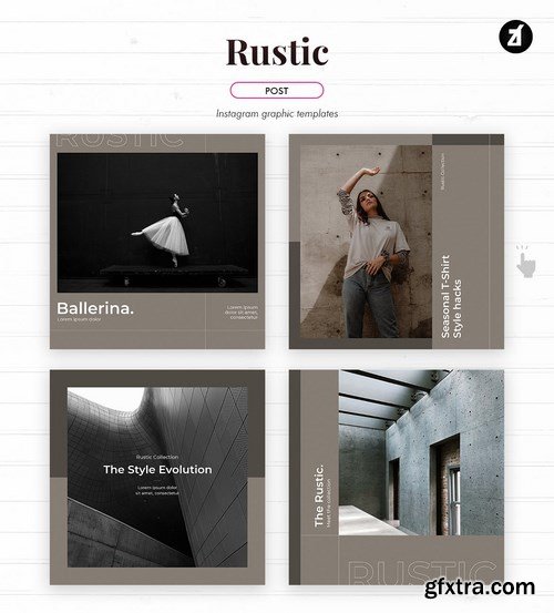 Rustic social media graphic templates