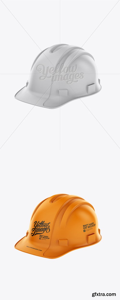 Matte Hard Hat Mockup - Halfside View 13263