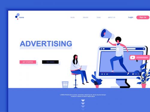 Advertising Flat Landing Page Template - advertising-flat-landing-page-template