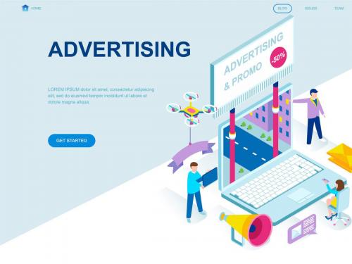 Advertising Isometric Landing Page Template - advertising-isometric-landing-page-template