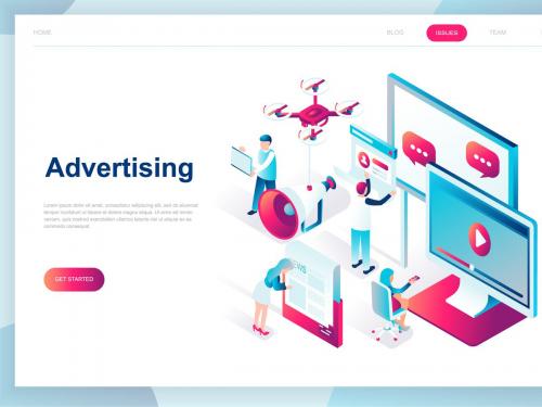 Advertising Isometric Landing Page - advertising-isometric-landing-page