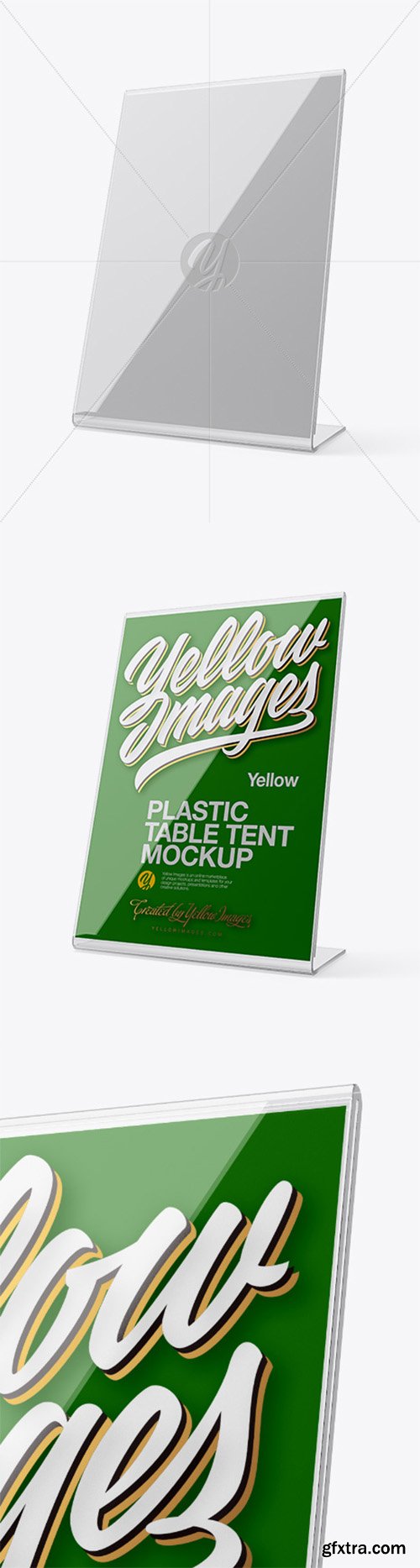 Plastic Table Tent Mockup - Half Side View 22646