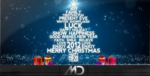 Videohive - Christmas / New Year Flying Words