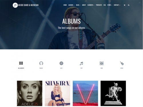 Albums 4 Columns - Music WordPress Theme - albums-4-columns-music-wordpress-theme