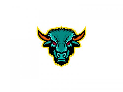 American Bison Head Sports Mascot - american-bison-head-sports-mascot