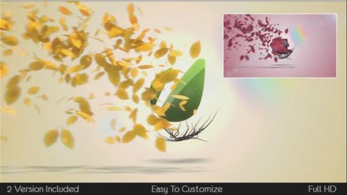 Videohive - Flying Leaves Logo Reveal