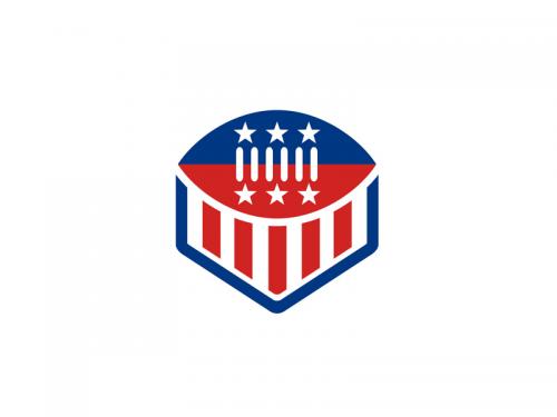 American Football USA Flag Crest Icon - american-football-usa-flag-crest-icon