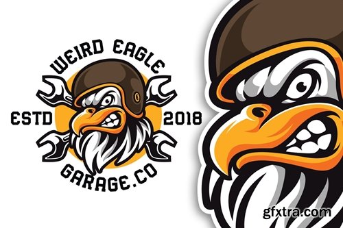 Weird Eagle Bikers Logo Template