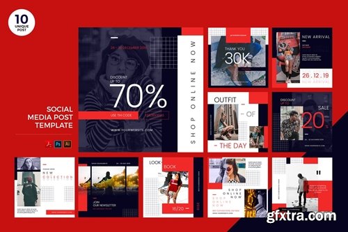 Urban Fashion Social Media Kit PSD & AI Template