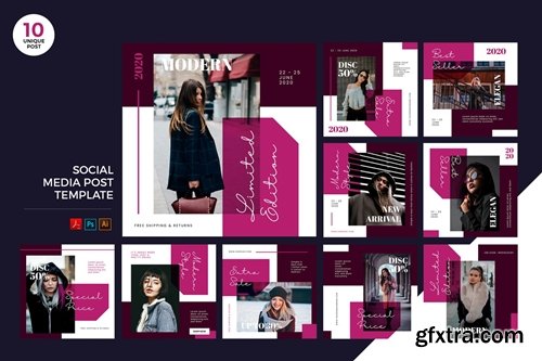 Elegant Boutique Social Media Kit PSD & AI