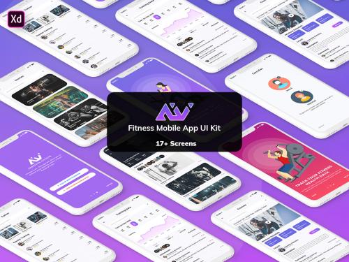 Amerivex-Fitness Mobile App Template UI Kit Light Version (XD) - amerivex-fitness-mobile-app-template-ui-kit-light-version-xd