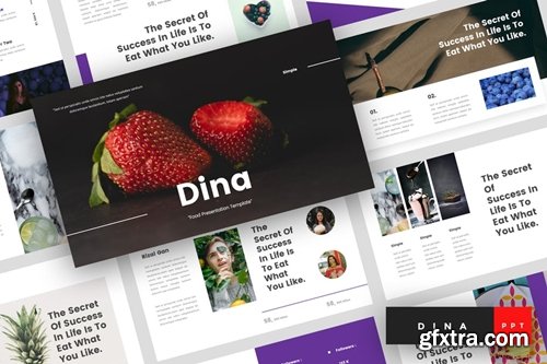 Dina - Food Powerpoint, Keynote and Google Slides Templates
