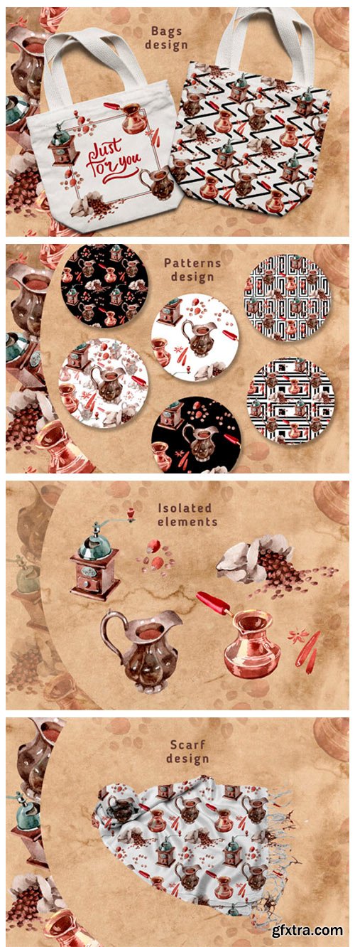 Coffee House Watercolor Set 2126478