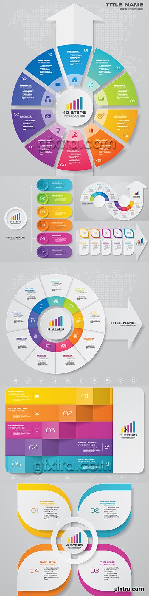 Business infographics options elements collection 113